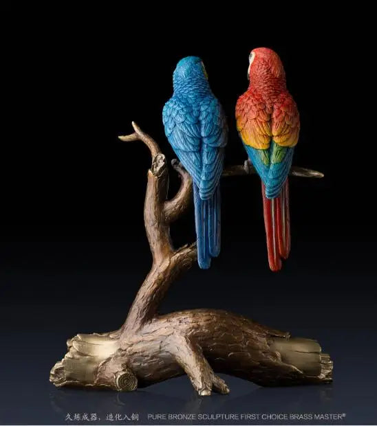 GOOD LUCK Collection animal scarlet macaw parrot birds Color brass ART WORK HOME OFFICE shop lobby Limited Edition