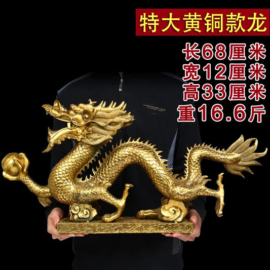 GOOD LUCK HOME SHOP Store company Efficacious Mascot Talisman Money drawing wealth Good luck dragon brass art statue