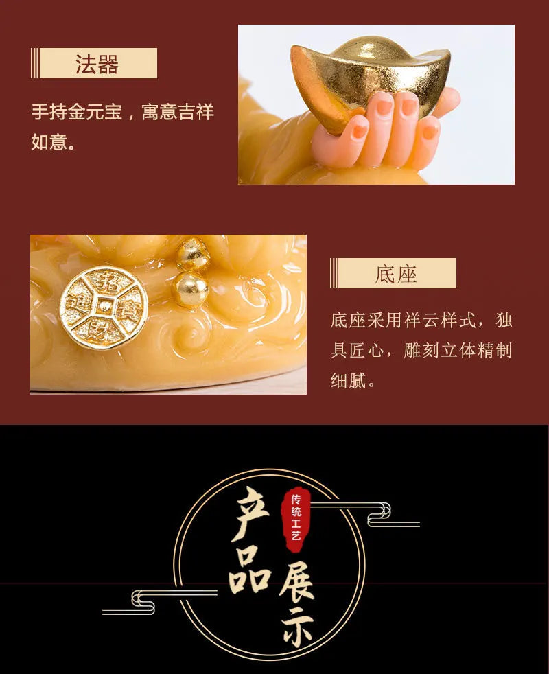 GOOD Southeast Asia high grade jade Good luck Maitreya God of wealth Mammon buddha statue Recruit wealth thriving business