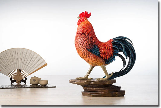 GOOD- Unique # GOOD Luck Money drawing Propitious RED Cock Brass statue # home hall lobby Shop auspicious efficacious Talisman