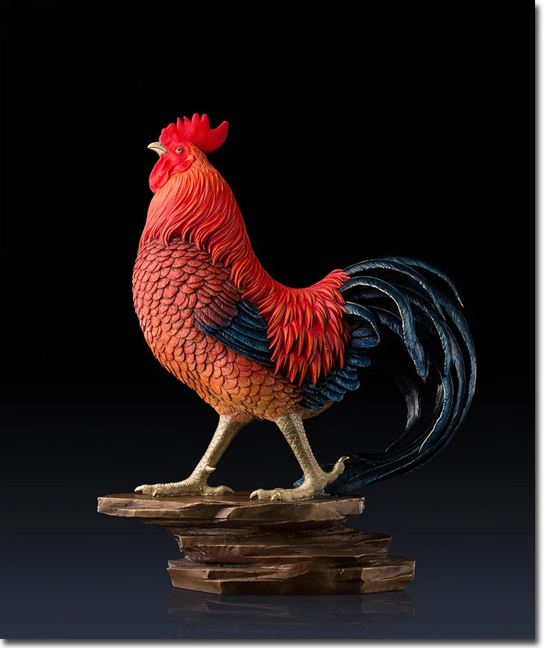 GOOD- Unique # GOOD Luck Money drawing Propitious RED Cock Brass statue # home hall lobby Shop auspicious efficacious Talisman