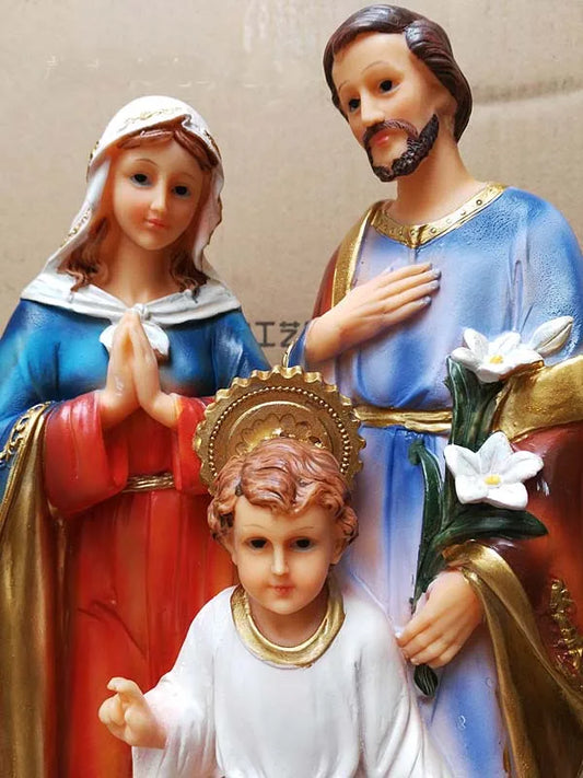 GOOD wholesale Catholic Christian supplies # Religious Holy Family Child Jesus the Virgin Mary Saint Joseph art statue -33CM