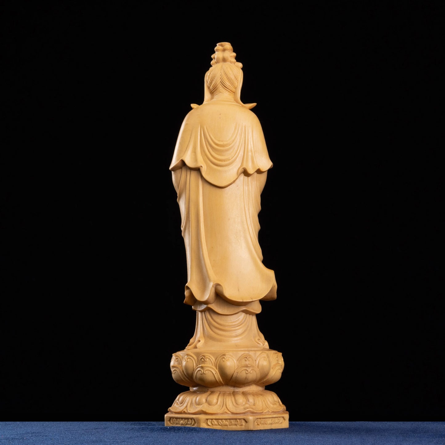 Gautama Buddha Guanyin Solid Wood Chinese Boxwood Carving Wealth God Statue Feng Shui for Home