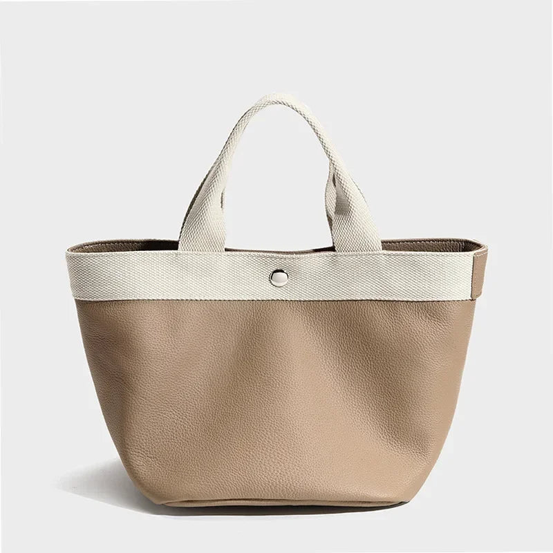 Genuine First Layer Cowhide Women's Handbag Large Capacity Tote Bag Fashionable and Simple Designer Bags Luxury
