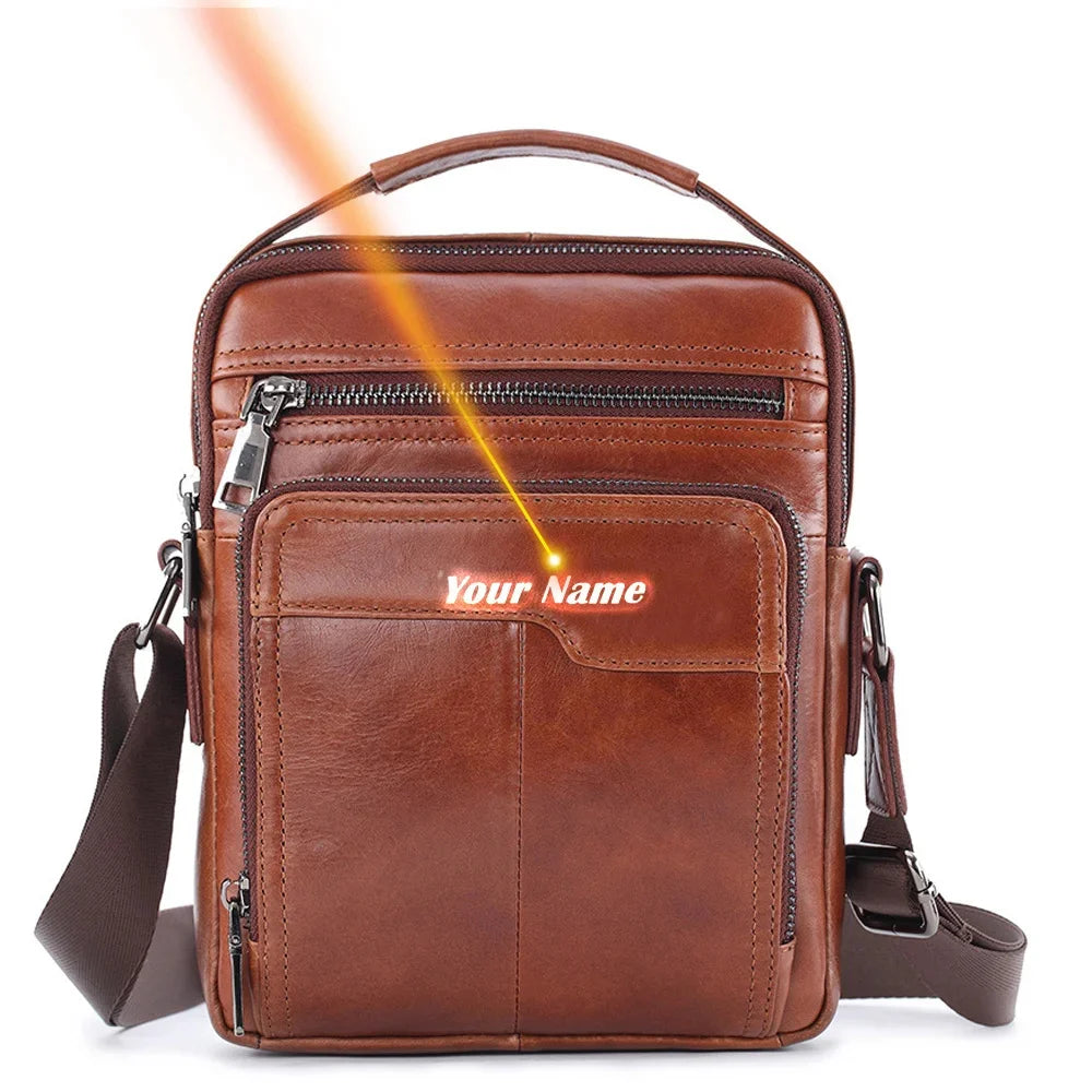 Genuine Handbags Men Designer Shoulder Husband Black Crossbody Messenger Bags Leather Man for ipad