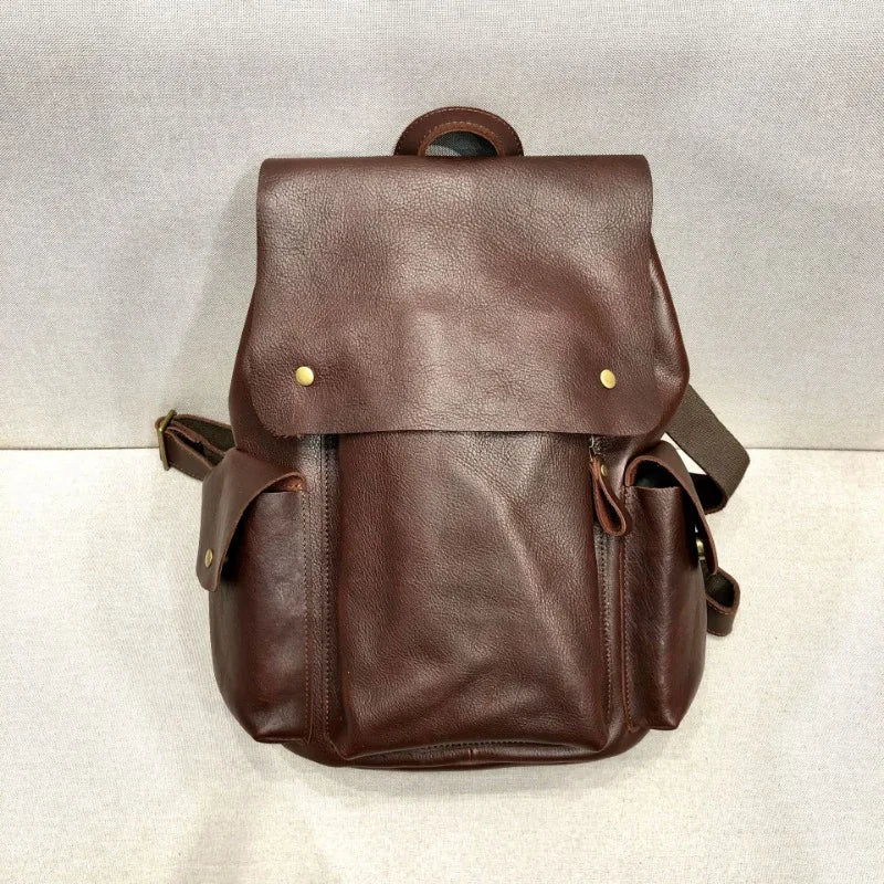 Genuine Leather Backpack Women Casual Natural Cow Skin Travel Back Packs Fashion Large Capacity Mochilas Laptop Trip Bag