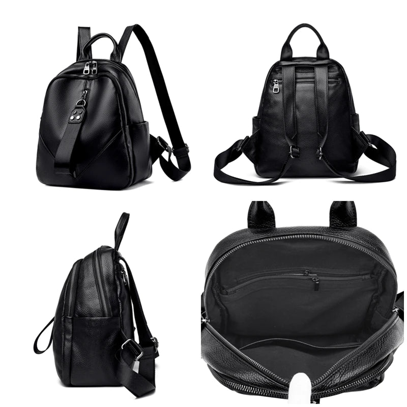 Genuine Leather Backpacks High Quality Female Vintage Backpack For Girls School Bag Travel Bagpack Ladies Sac A Dos Back Pack
