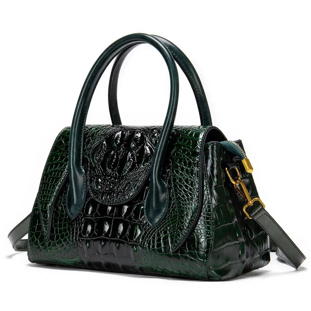 Genuine Leather Luxury Handbags Crocodile Top Handle Bag Designer Satchel Bags For Women Handbag
