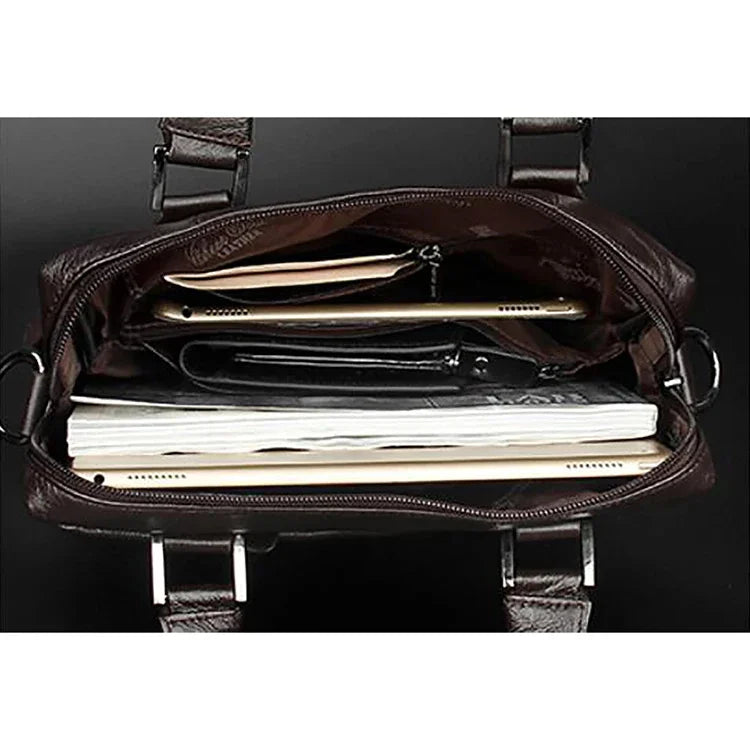 Genuine Leather Men Cross Body Shoulder Handbag Messenger Briefcase Bag Fashion Business Male Real Cowhide Tote Bags