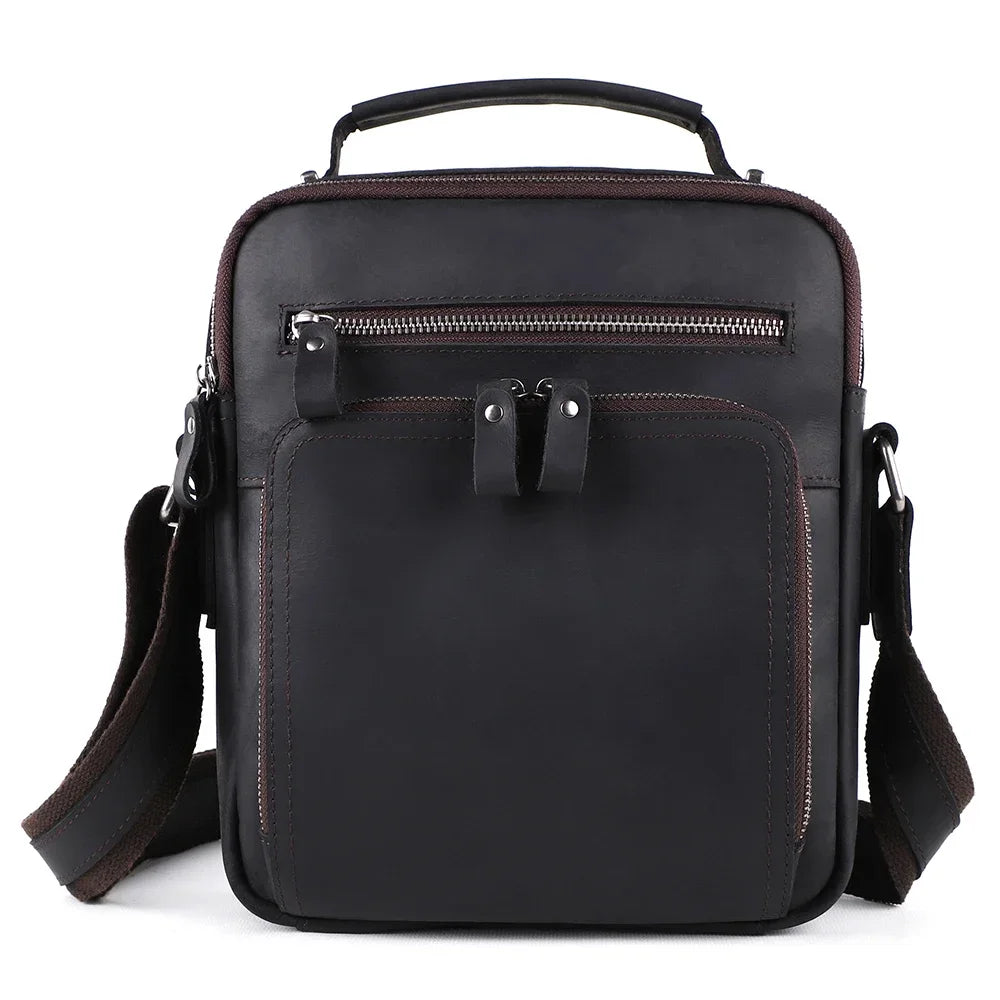 Genuine Leather Messenger Bag For Men Vintage Handbags Small Flap Men's Shoulder Bag Casual Office Messenger Bags Crossbody Bag