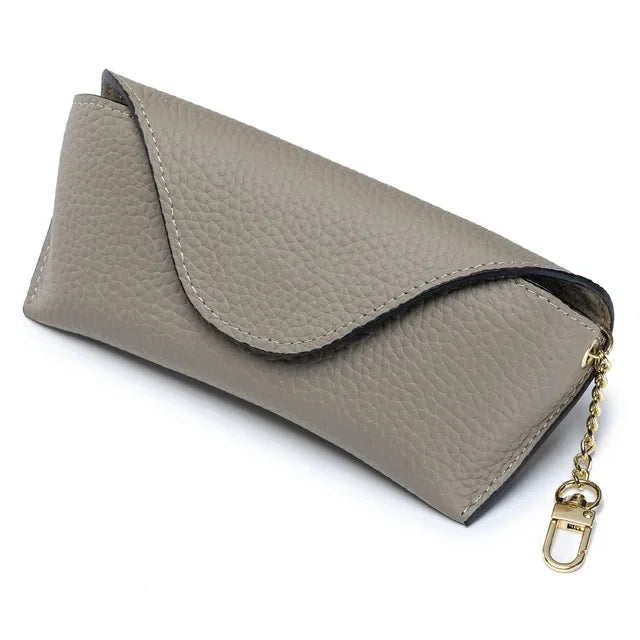 Genuine Leather Reading Bag Fashion Brand Design Sunglasses Pouch Portable Eyeglasses Display Box Storage Glasses Case