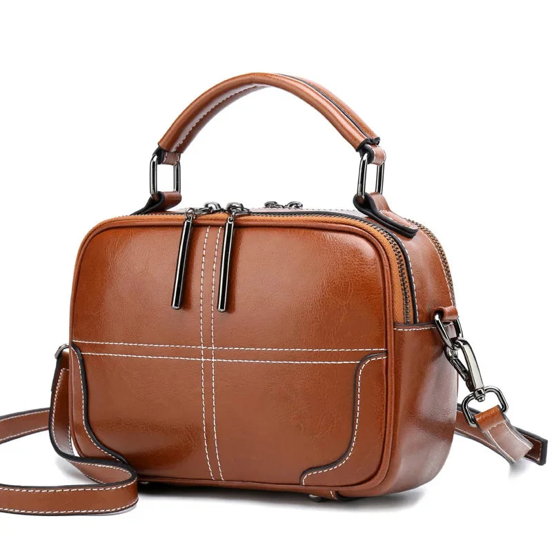 Genuine Leather Shoulder Crossbody Bag Tote Handbag Casual Fashion High Quality Natural Skin Top Handle Messenger Women Bags