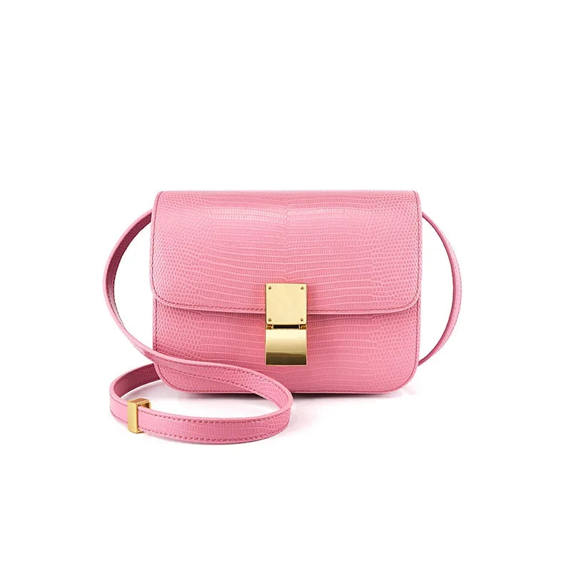 Genuine Leather Tofu Bag Vintage Classic Solid Elegant Small Square Crossbody Shoulder Bag 2024 New All-match Commuter Purses