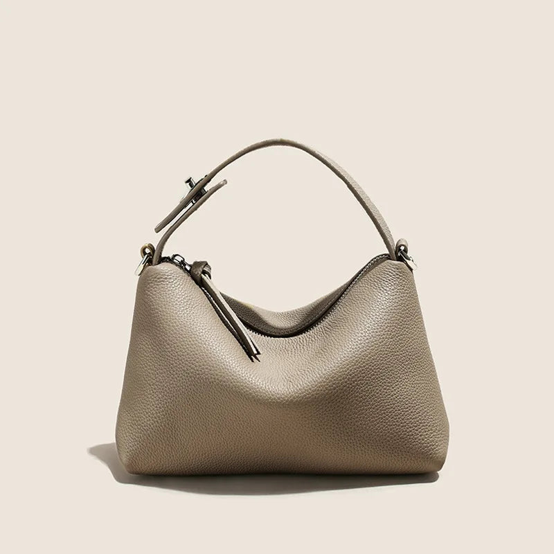 Genuine Leather Women Bags 2024 New Tote Fashion Casual All-match Large Capacity Handbags Female Solid Simple Elegant Purses