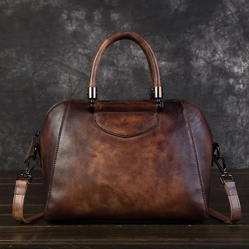 Genuine Leather Women Handbag Messenger Top Handle Bag Retro Trend Pillow Vintage Cowhide Female Shoulder Cross body Tote Bags