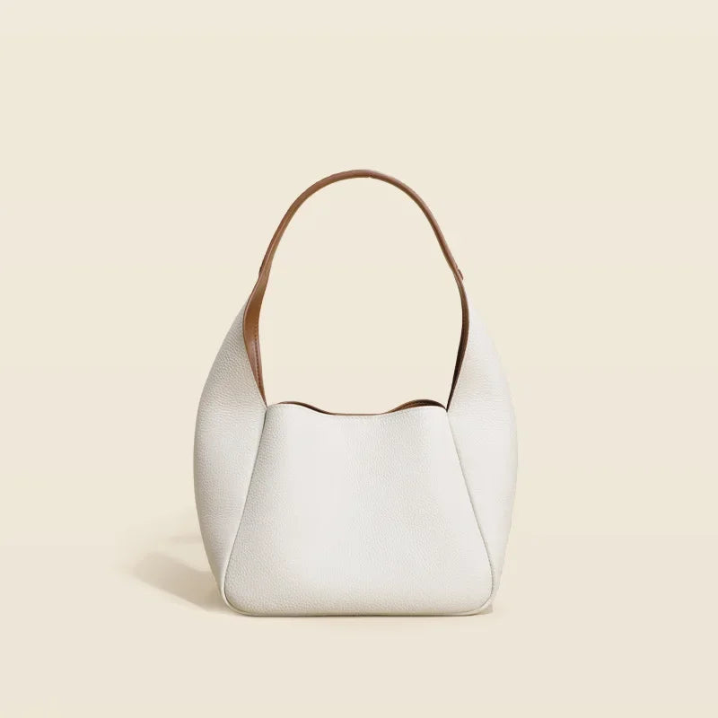 Genuine Leather Women's Bag First Layer Cowhide Bucket Bags Vegetable Basket Bag Shoulder Bag Designer Bags Luxury