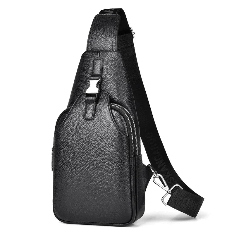 Genuine leather business MEN'S chest vintage cowhide male shoulder crossbody large capacity sling bag