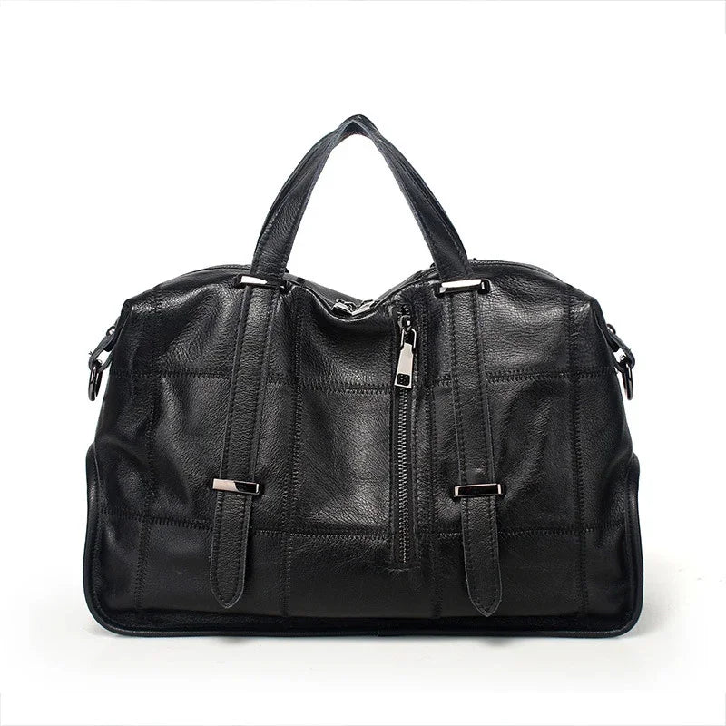 Genuine leather new large capacity hand fashionable one shoulder crossbody bag, women's bag