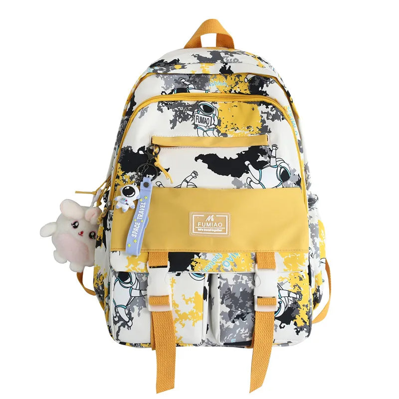 Girl Cool Camouflage Cartoon Travel Bag Fashion Ladies Graffiti Laptop Backpack Women Kawaii Bag Trendy Female College Backpacks