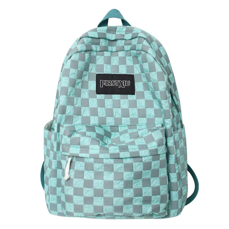 Girl Plaid School Bag Trendy Female Laptop College Backpack Ladies Lattice Book Bags Fashion Women Cute Harajuku Backpack Kawaii
