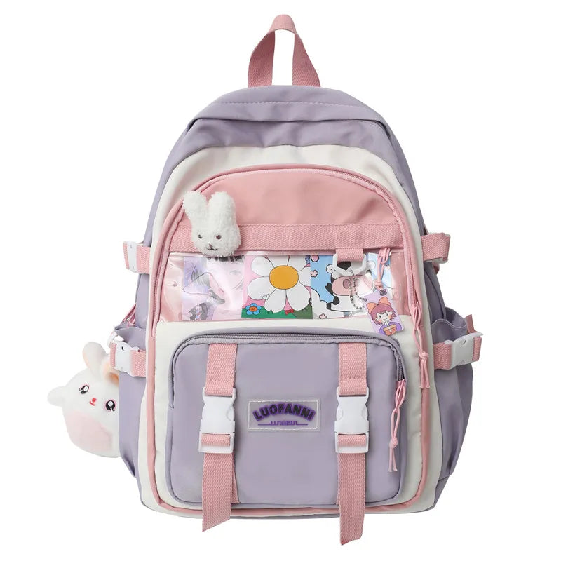 Girl Waterproof Transparent Cute School Bag New Female Laptop College Backpack Lady Travel BookBag Women Kawaii Backpack Fashion