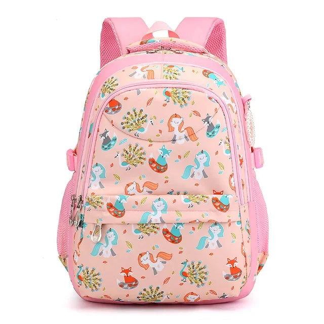 Girls School Bags Children Primary Backpack animal Print Princess Schoolbag Cute Cartoon Kids Bookbags Mochila Escolar
