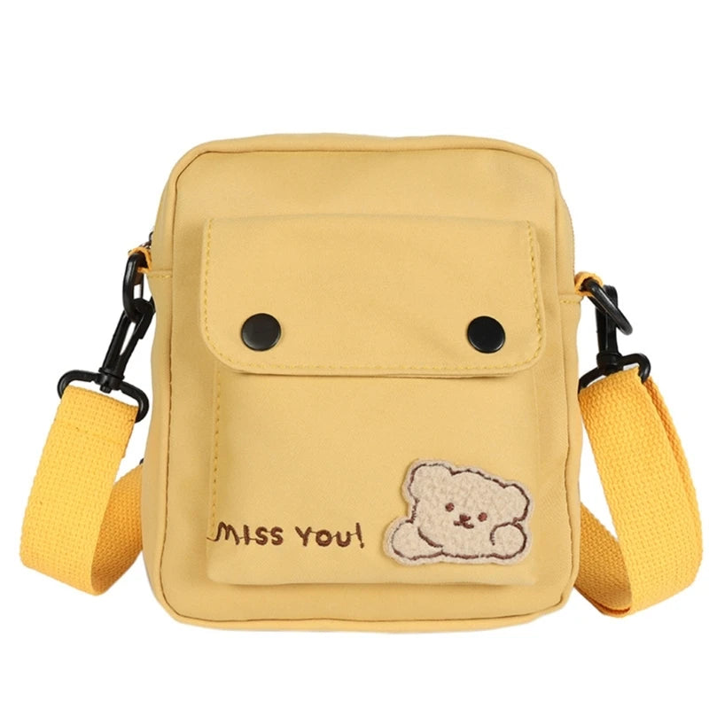 Girls Shoulder Bag Womens Crossbody Bag Teenager Cartoon Bear Messenger Bag Small Satchel Bag Female Shopping Dating Bag