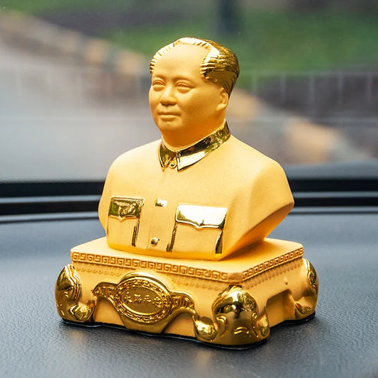 Gold Mao Figure Statue Resin Sculpture- The great chairman of China decorative figurine Home, car ornaments Souvenir