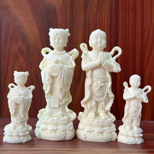 Golden Boy and Jade Girl Figure Statue Resin Art Sculpture Home Living Room, Room Office Decorations Wedding Gift A pair