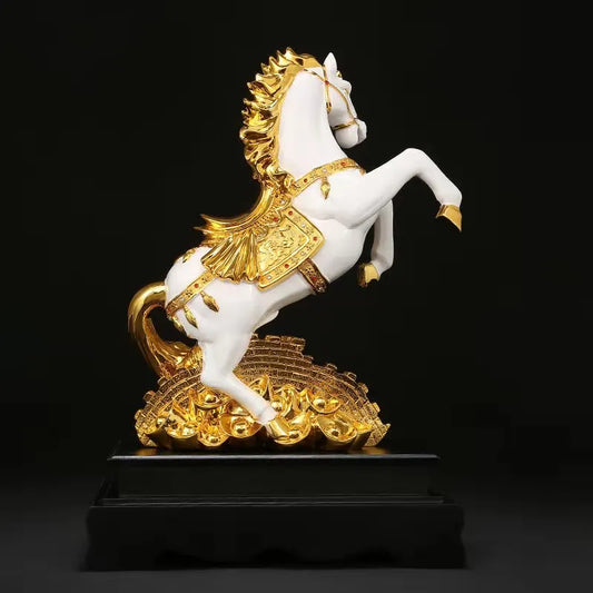 Golden horse statue handicrafts Home decoration accessories feng shui Home decorationCompany, hotel house decoration