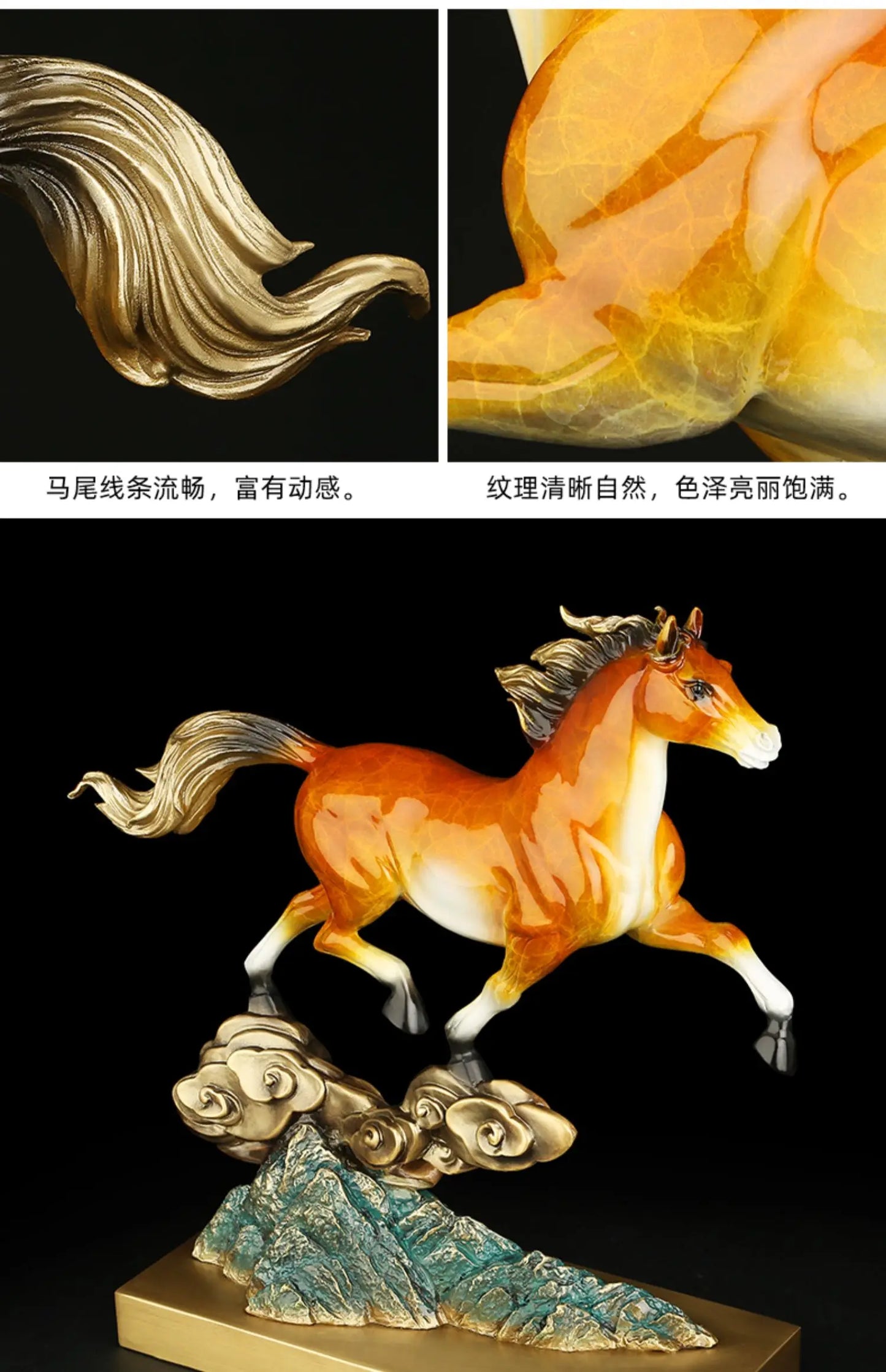 Good Success Omens Home Shop Company BRONZE PING BU QINGYU GOOD LUCK thriving business money FENG SHUI Flying Horse 50% OFF