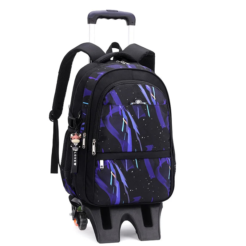 Graffiti Trolley Children School Bags Mochila Kid Backpacks With Wheel Trolley Luggage For Girls Boys backpack Backbag Schoolbag