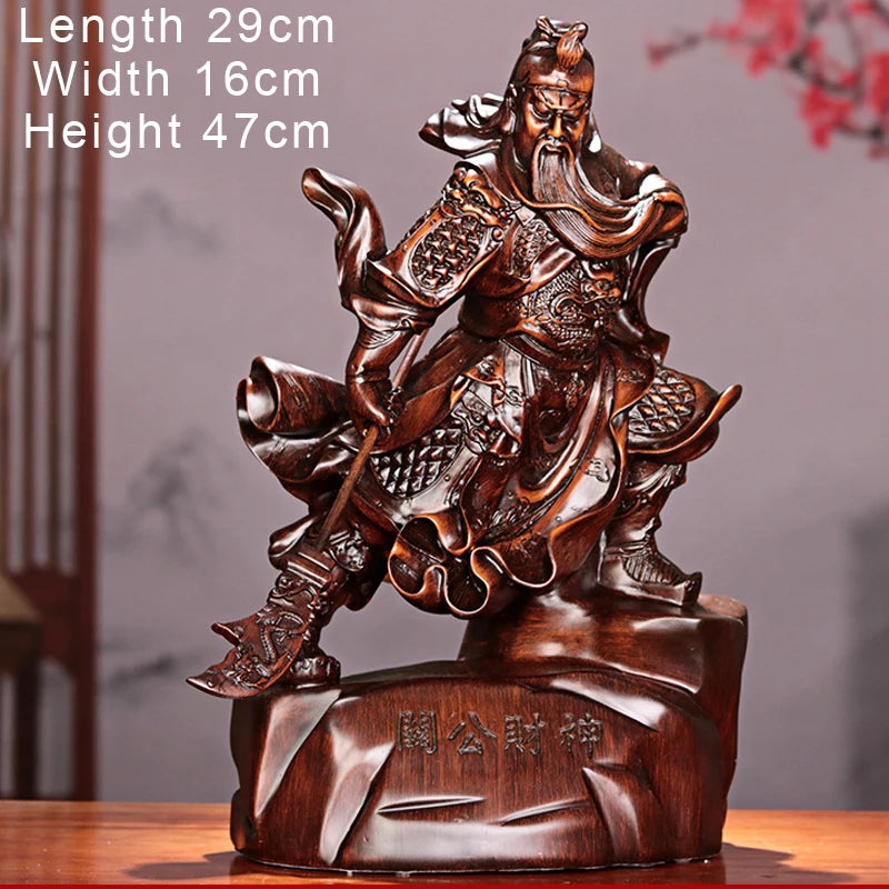Guan Gong Buddha Sculpture Decor, Home Buddha Hall Office Living Room Decorations, Second Master of Dadaoguan, Resin crafts, 1Pc