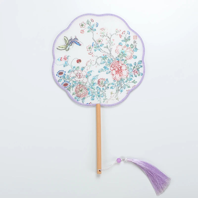 Guanfu Museum Guanfu Circular Fan Series Chinese Classical Fan Dance Performance Octagonal Fan Angle Fan Petal Fan Special Gift