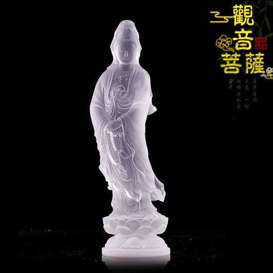 Guanyin Household Buddha Hall for worship ornament Coloured glaze Buddha Statue ornament