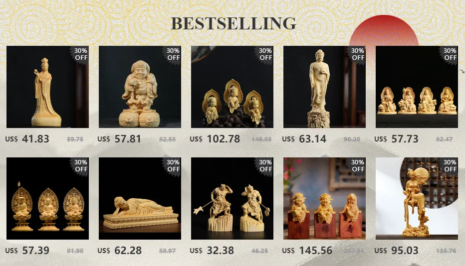 Boxwood 15cm Guan Gong Sculpture Figure Wood Guanyu Feng Shui Statue The Three Kingdoms Collection Home Decor