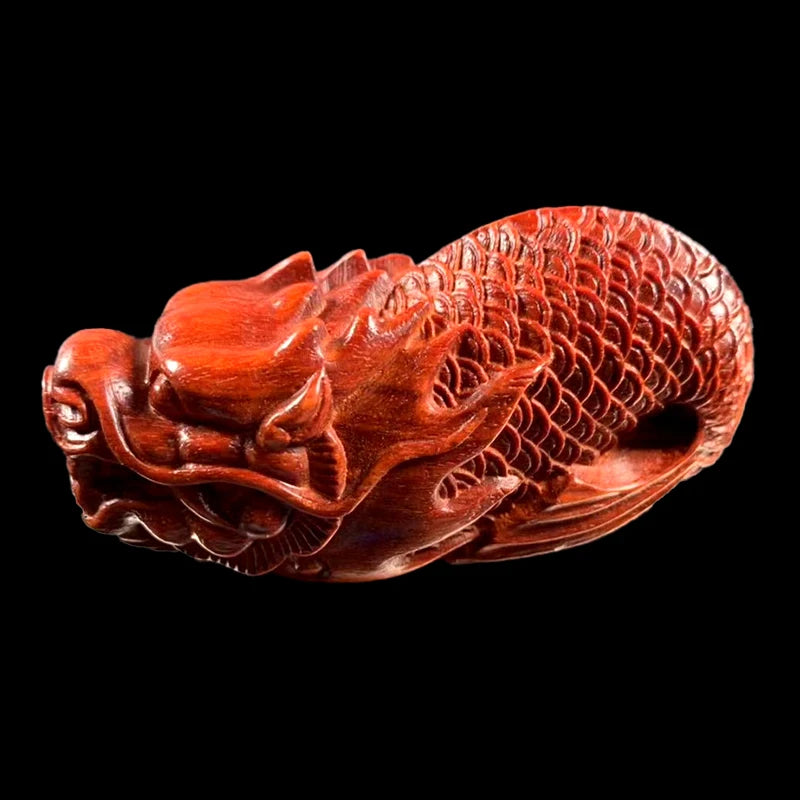 Blood sandalwood Wood Sculpture Real Wood Wood Statue Collection Traditional Chinese Animal Sculpture myth dragon