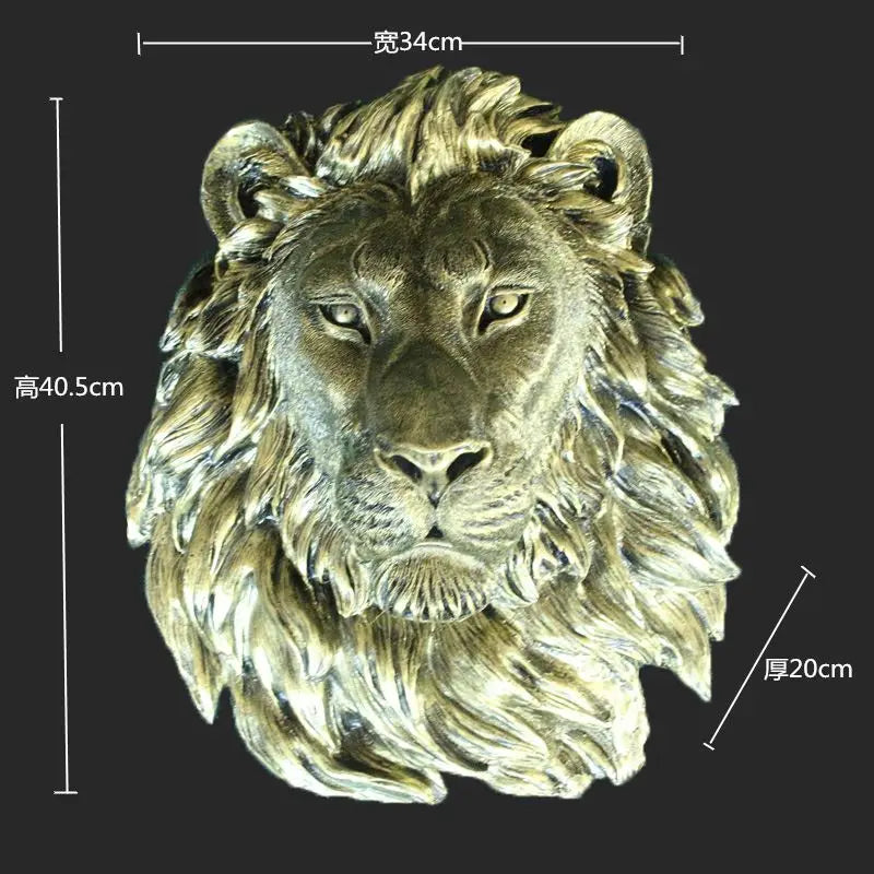 40cm fengshui Wall decorations, lion head, wall hanging, retro European style, simple wall decoration gifts decor ation maison