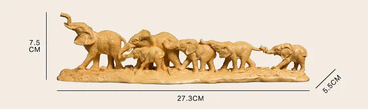 Wood Carving for Home Luck & Decor, Nordic, African Fusion, Feng Shui, Elephant Journey
