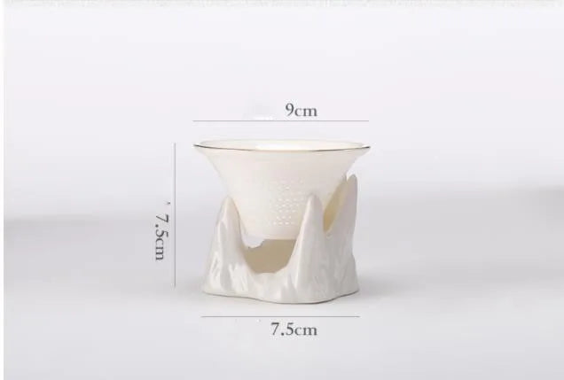 Chinese Kongfu Tea Ceremony Utensils, Mountain Peak Porcelain Ceramic Tea Strainer, Leak Filter Colander, Teaware Accessories