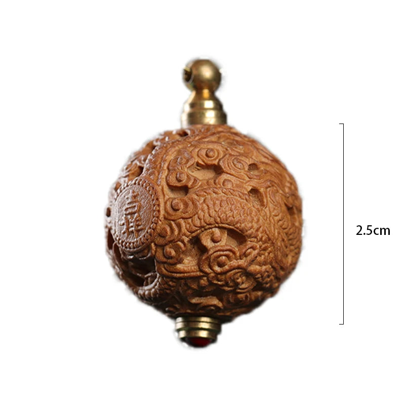 2cm Santalum Wood Bag Pendant Rich Lucky deduction Wood Statue Real Wood Feng Shui Collection Wood Sculpture