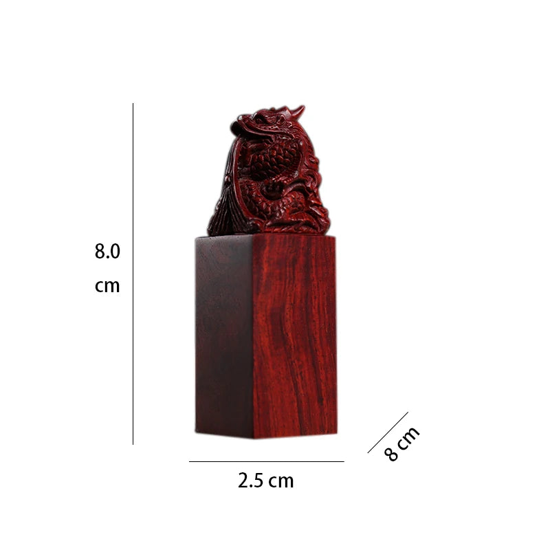 Lobular Rosewood 8cm Traditional Chinese Myth Historical Chinese Zodiac dragon Animal Sculpture Home Decor