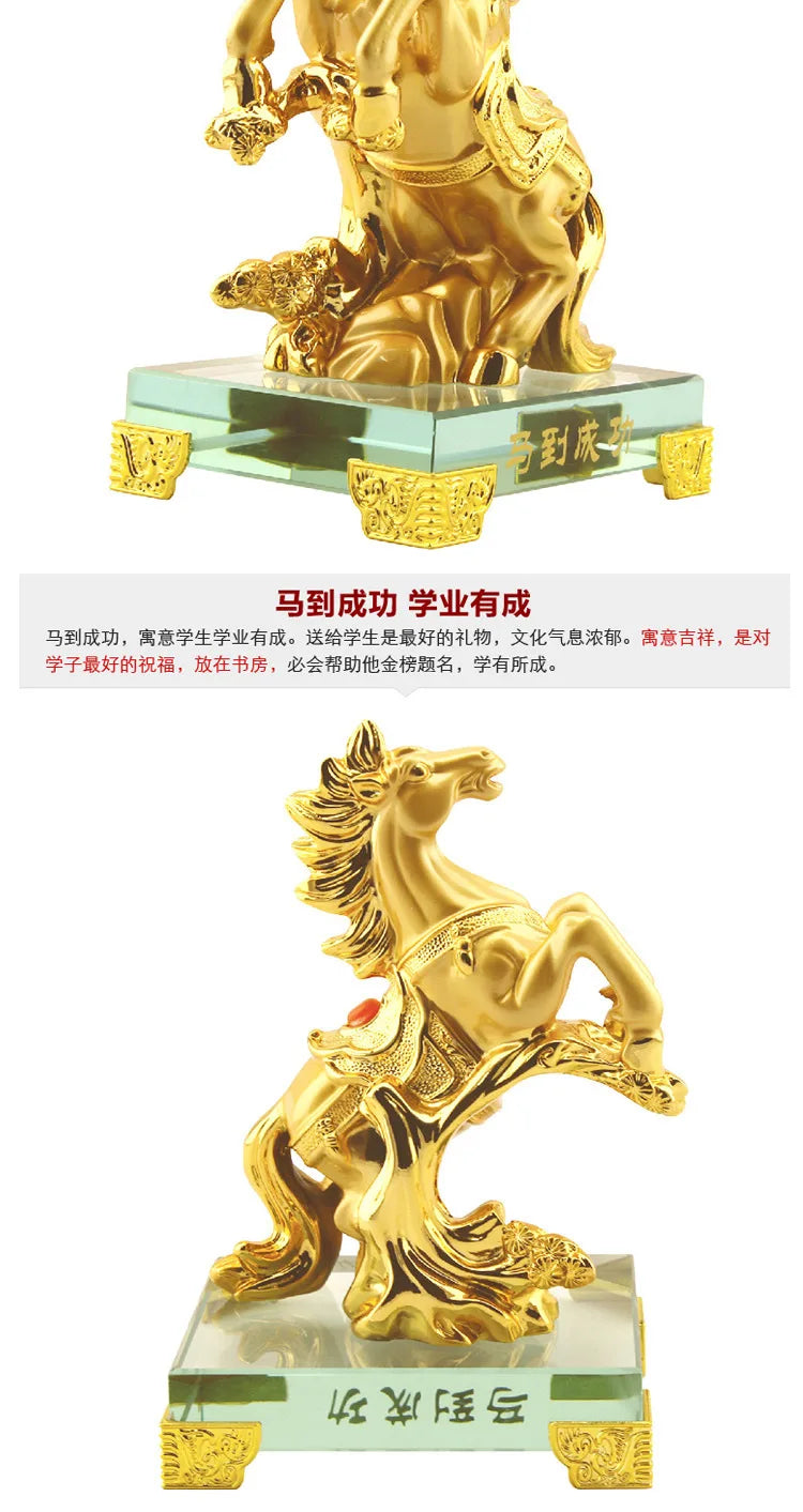Lucky Horse Ornaments Are Successful Living Room Home Decorations Office Resin Crafts Feng Shui Horse Ornaments.