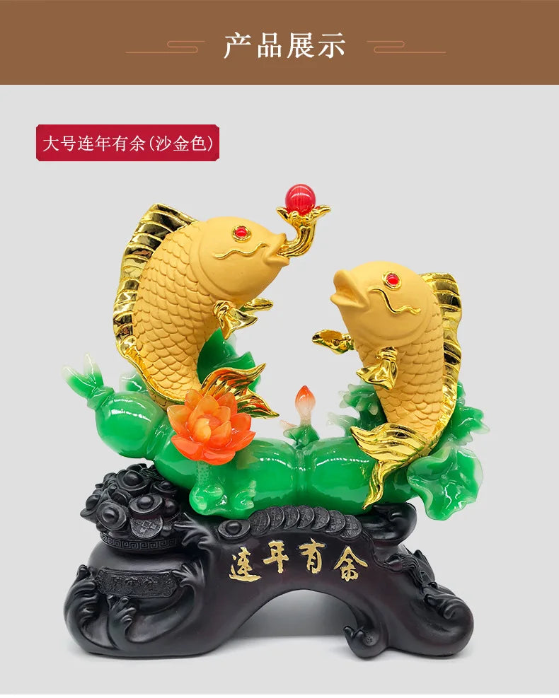 Good luck factory wholesale resin annual surplus Arowana ornaments home living room lobby company decoration 0406.