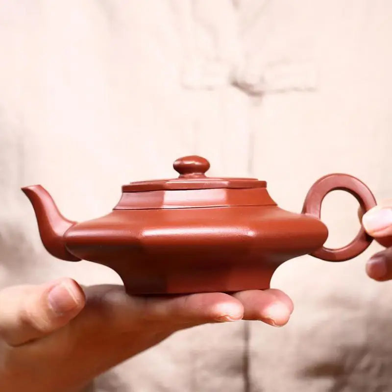 Dahongpao Bafang Xubian Zisha Teapot, Yixing Handmade Pot, Kung-Fu Teaware, Purple Clay Drinkware for Puer Green and Black