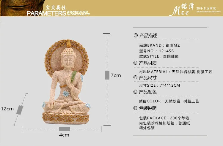 Resin Background Buddha Home Decorations Ornaments Sandstone Crafts Christmas fengshui gift
