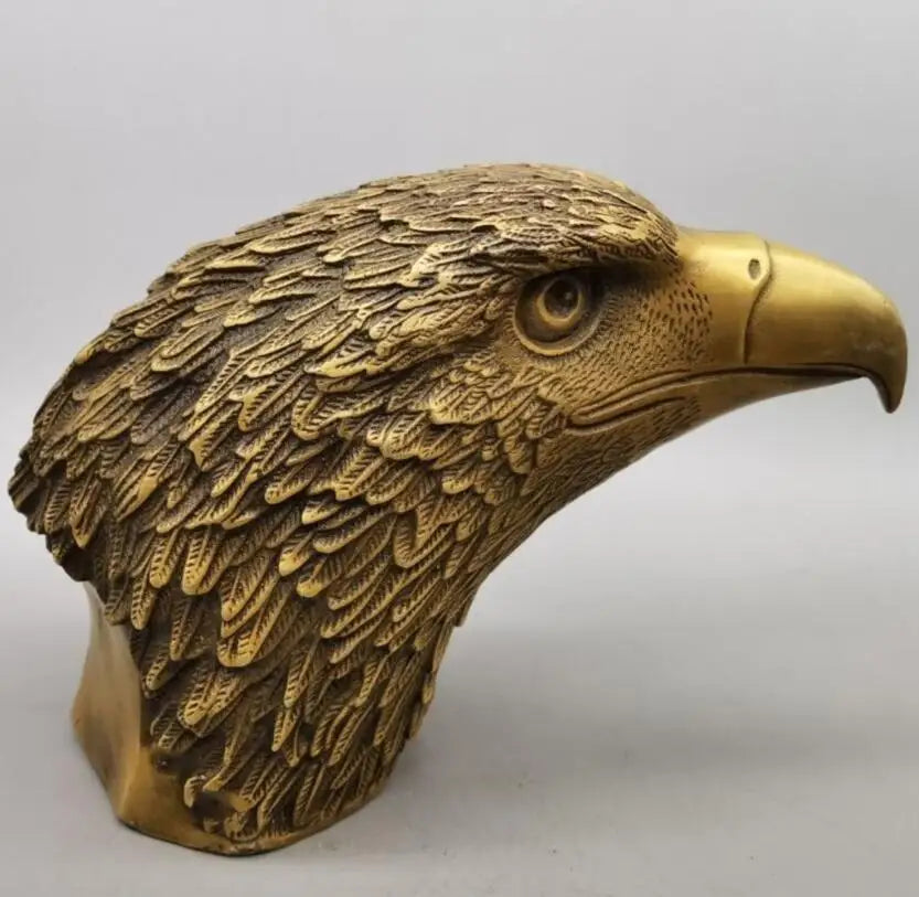 China brass eagle head crafts statue