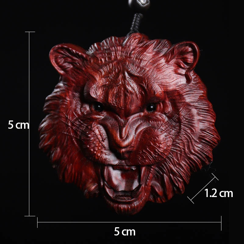 5cm Lobular Rosewood Animal Sculpture Traditional Chinese Chinese Zodiac Tiger Pendant Car Hanging Wall Decoration Collection