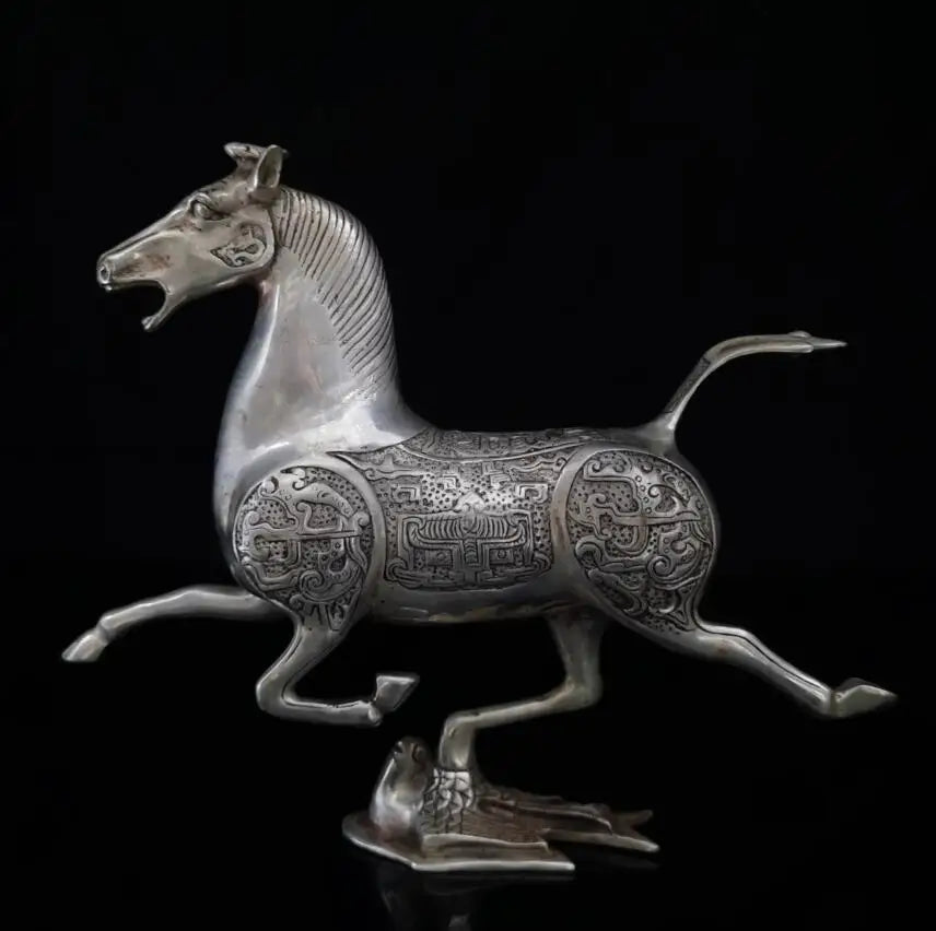 China White copper horse tread Swallow crafts statue