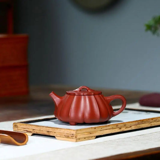 Dahongpao Hand-painted Stone Scoop with Tendons, Zisha Teapot, Yixing Handmade Pot, Kung-Fu Teaware, Purple Clay Drinkware